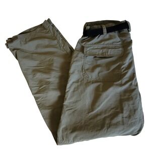Foida Convertible Cargo Pants Men Size L Olive Green Zip Off Hiking Nylon Belted